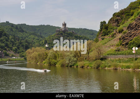 Cochem Kaiserburg oder Cochem an der Mosel River, Deutschland Stockfoto