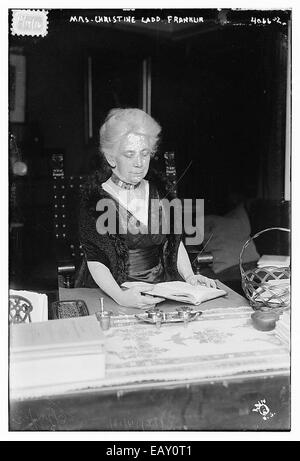 Ein Porträt von Mrs. Christine Ladd Franklin, einer versierten amerikanischen Mathematikerin und Logikerin. Sie war bekannt für ihre Arbeit in den Bereichen Logik und Mathematik und trug maßgeblich zur akademischen Gemeinschaft bei. Stockfoto