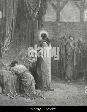 Jesus Christus, die Anhebung der Tochter des Jairus, neues Testament Stockfoto