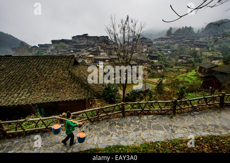 Miao Frau in XiJiang, Guizhou Provinz, China Stockfoto