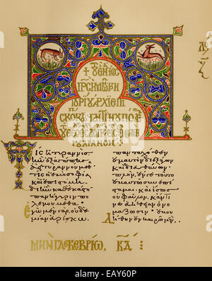 illuminierte byzantinischen Handschrift von The Paris Gregory oder die Predigten von Gregory Predigten von San Gregorio von Nazianz oder Greg Stockfoto