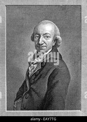 Porträt von Christoph Martin Wieland, 1733-1813, deutscher Dichter, Übersetzer und Herausgeber des Zeitalters der Aufklärung, Portrait vo Stockfoto