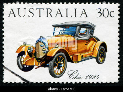 Australien - CIRCA 1984: Briefmarke gedruckt von Australien, zeigt Australian gemacht Oldtimer, ca. 1984 Stockfoto