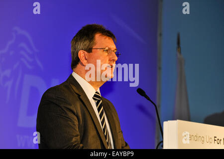 Belfast, Nordirland. 22. Nov 2014. - Jeffrey Donaldson MP Adressen die DUP-Konferenz 2014 Credit: Stephen Barnes/Alamy leben Nachrichten Stockfoto