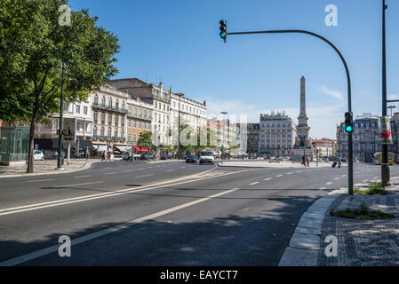 Restauradores Platz und Liberty Avenue, Lissabon, Portugal Stockfoto