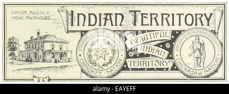 Diese Skizze des indischen Territoriums aus dem Jahr 1891 fängt die natürliche Schönheit der Region ein und spiegelt die Landschaft und Umgebung des späteren Bundesstaates Oklahoma wider. Stockfoto