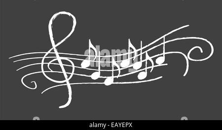 Musik-Noten auf Tafel Stockfoto