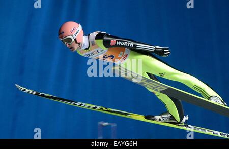 Klingenthal, Deutschland. 21. November 2014. Deutscher Skispringer Severin Freund während des Trainings vor der Qualifikation den Skisprung Weltcup-Auftakt in Klingenthal, Deutschland, 21. November 2014. Bildnachweis: Aktion Plus Sport/Alamy Live-Nachrichten Stockfoto