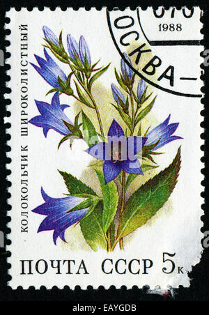 UdSSR - ca. 1988: Eine Briefmarke gedruckt in der UdSSR zeigt eine riesige Glocke, ca. 1988. Stockfoto