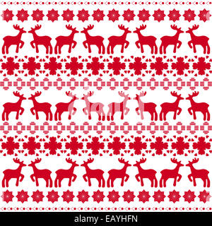 Weihnachten traditionelle Muster mit Hirschen illustration Stockfoto