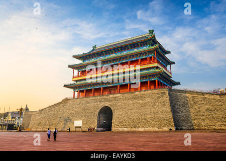 Peking, China bei dem Zhengyangmen Torhaus am Tiananmen-Platz. Stockfoto