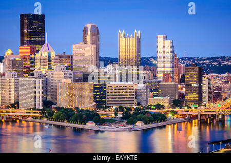 Die Innenstadt von Skyline von Pittsburgh, Pennsylvania, USA. Stockfoto