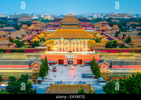 Peking, China bei der Kaiserpalast und die Verbotene Stadt. Stockfoto