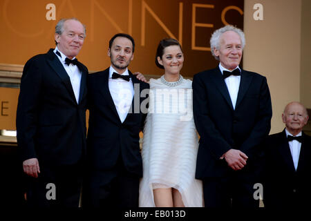 67. jährlichen Cannes Film Festival - "Zwei Tage, eine Nacht" (Deux Jours, Une Nuit) - Premiere mit: Jan Pierre Dardenne, Marion Cotillard, Luc Dardenne, Fabrizio Rongione wo: Cannes, Frankreich bei: 20. Mai 2014 Stockfoto