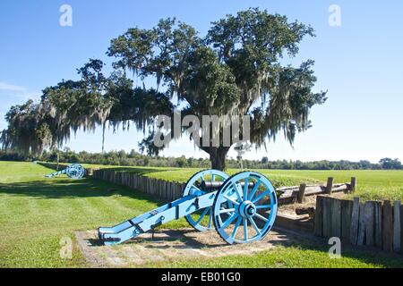 Chalmette National Battlefield, Schauplatz der Schlacht von New Orleans, 1815. Stockfoto