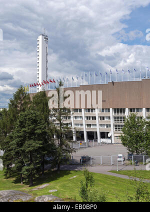 Olympiastadion Helsinki befindet sich in der Töölö Bezirk von Helsinki, Finnland Stockfoto