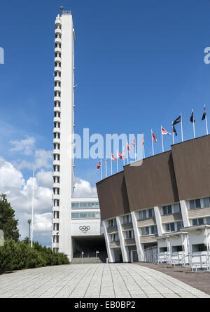 Olympiastadion Helsinki befindet sich in der Töölö Bezirk von Helsinki, Finnland Stockfoto