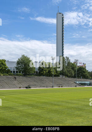 Olympiastadion Helsinki befindet sich in der Töölö Bezirk von Helsinki, Finnland Stockfoto