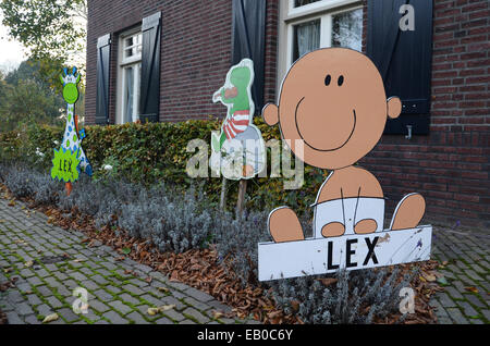 Holzschilder für Neugeborene, benutzerdefinierte, Niederländisch Niederlande Europa Stockfoto