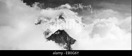 Schneebedeckte Gipfel des Mont-Blanc in Chamonix, Frankreich, Europa Stockfoto