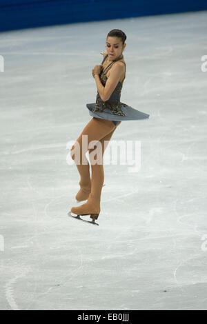 Olympic Champion Adelina Sotnikowa (RUS) im Wettbewerb mit der Eiskunstlauf Kür an die Olympischen Winterspiele Sotschi 2014 Stockfoto