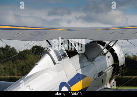 Biggleswade, UK - 29. Juni 2014: ein Jahrgang Gloster Gladiator Doppeldecker auf dem Display auf der Luftfahrtmesse Shuttleworth Collection. Stockfoto