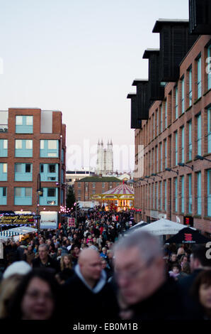 Gloucester, Großbritannien. 23. November 2014. Viktorianische Markt in Gloucester Quays. Stockfoto