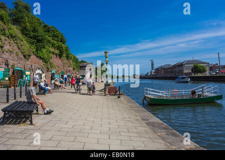 Fluß Exe fließt Exeter Kai Devon UK Stockfoto
