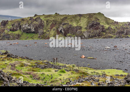 West Island Dritvík schwarzen Strand, Dritvik-Djúpalónssandur, Snæfellsnes Halbinsel Nationalpark Stockfoto