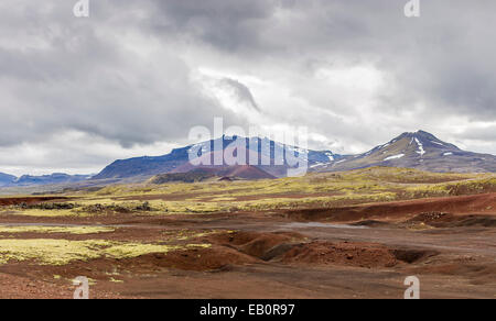 Westisland Westfjorde, Flókalundur, Straße und Landschaft auf dem Weg nach Látrabjarg Stockfoto