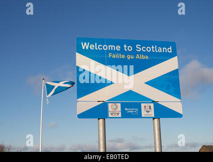 England Schottland Grenze bei Carter Bar auf der 68. Großbritannien Stockfoto