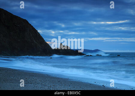 Blaue Stunde Portwrinklebeach Stockfoto
