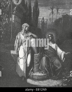 Jesus Christus und die Frau aus Samaria Stockfoto