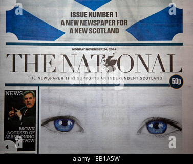 Schottland, Großbritannien. 24. November 2014. Die nationalen die neuen schottischen Tageszeitung, die ein unabhängiges Schottland unterstützt heute am Sonntag startete Verkünder Editor Richard Walker für Verlage Newsquest. Stockfoto