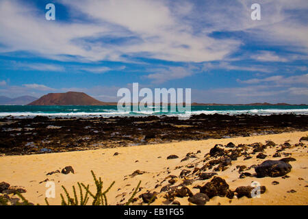 Los Lobos von Corralejo Strand Furteventura Stockfoto