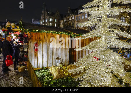 Weihnachtsmarkt Auf Dem Hbro Plads, Buchforst, Kopenhagen, Region Hovedstaden, Dänemark, Europa Stockfoto