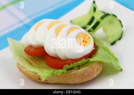 Gekochtes Ei-Sandwich, Nahaufnahme Stockfoto