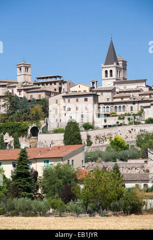 Europa, Italien, Umbrien, Spello, Panoramablick Stockfoto