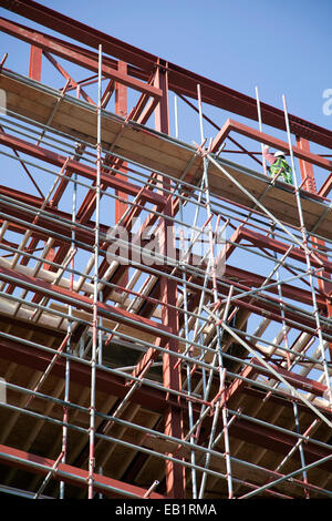 Gerüstbau in UK Stockfoto
