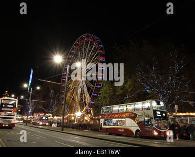 Riesenrad am Princes Street Edinburgh Schottland November 2014 Stockfoto