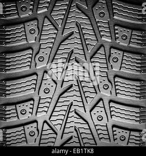 Pkw-Reifen Lauffläche Hintergrund Closeup. Abstraktes Bild. Stockfoto