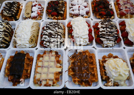 Belgische Waffeln Brüssel snack Stockfoto