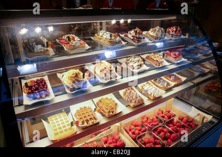 belgische Waffeln Brüssel billige touristische snack Stockfoto