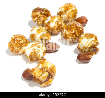 cracker Jacks fotografiert auf weißem Hintergrund Stockfoto