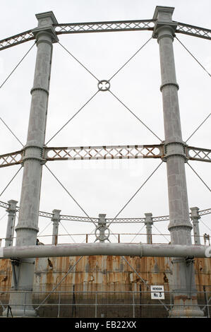 Detailansicht der Viktorianischen Gasometer in Hendon, Sunderland, North East England Großbritannien Stockfoto