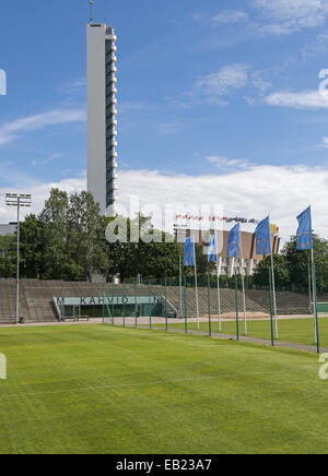 Olympiastadion Helsinki befindet sich in der Töölö Bezirk von Helsinki, Finnland Stockfoto