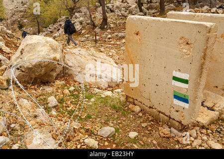 Wandern. Der Golan-Spur. Mt Hermon. Golan-Höhen. Israel. Syrien. Asien Stockfoto