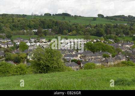 Kendal Town Landschaft Anzeigen der Wohn Ostseite der Stadt, vom Burgberg, Kendal. Stockfoto
