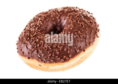 leckere leckere Donuts, die über einen weißen Hintergrund isoliert Stockfoto