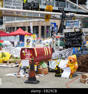 Hong Kong, Hong Kong SAR-11. November 2014: Regenschirm-Revolution, Hong Kong.Political Slogans und Symbole von der "besetzen Centra Stockfoto